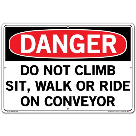 Vestil Aluminum Composite Sign, 12-1/2" Height, 18-1/2" Width, Aluminum Composite, Rectangle, English SI-D-31-D-AC-130
